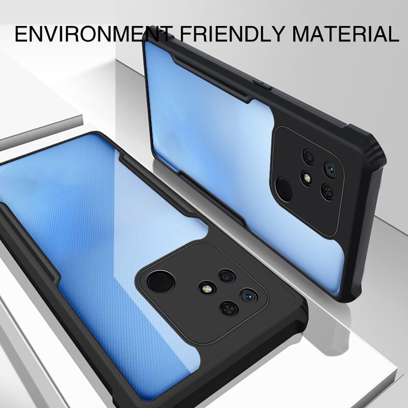 PAKET 2 IN 1 Case Xiaomi Redmi 10C 2022 Armor Fusion Transparent Prmium Casing Free Tempered Glass