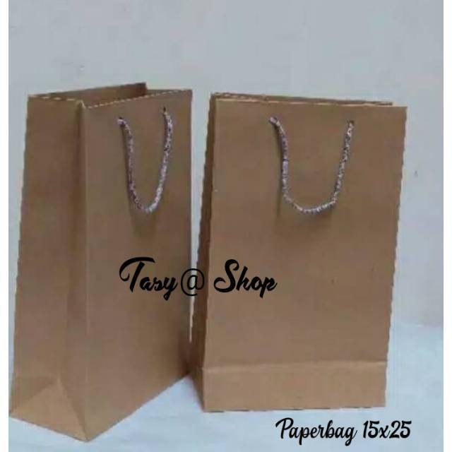 

Paper bag polos Tas Kertas ukuran 15x8x25