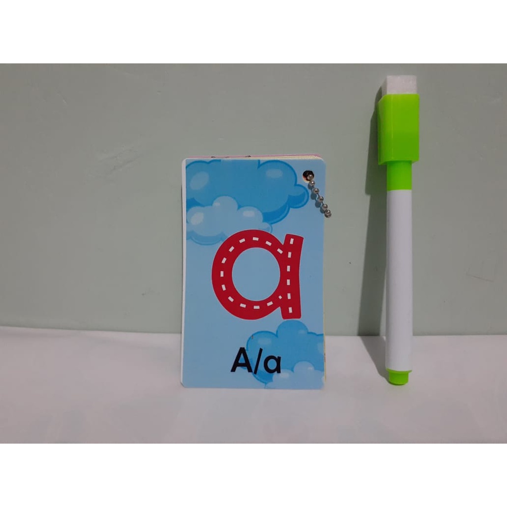 WIPE AND CLEAN FLASH CARD FLASHCARD FLASHCARDS HURUF ABC ALFABET ALPHABET MURAH