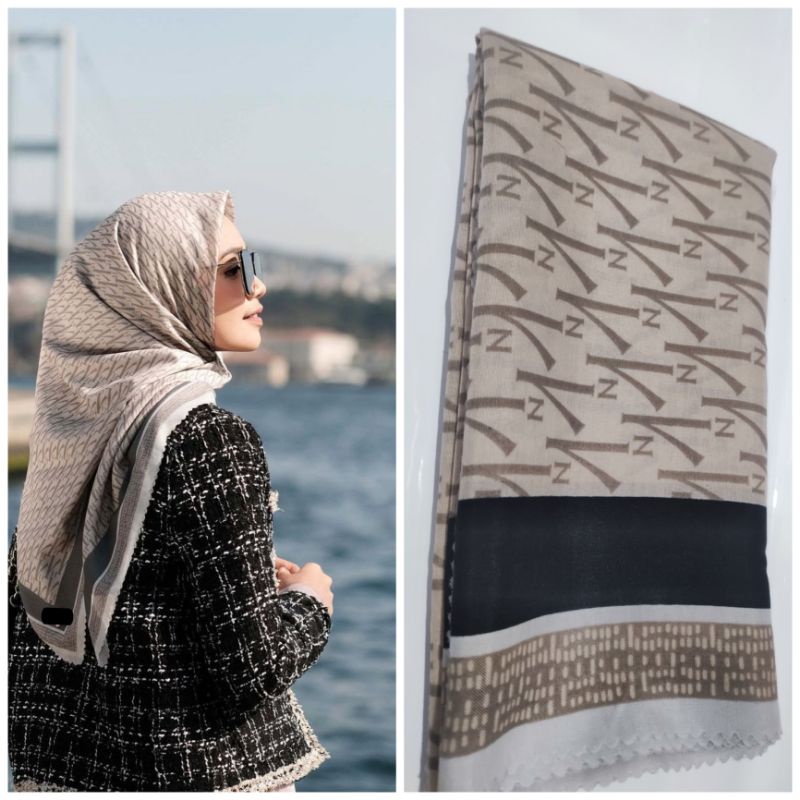 Hijab Segi Empat Motif  Lasercut MS Hijab /kerudung motif terbaru Jilbab Voal motif terlaris Jilbab deeka-Ms 72