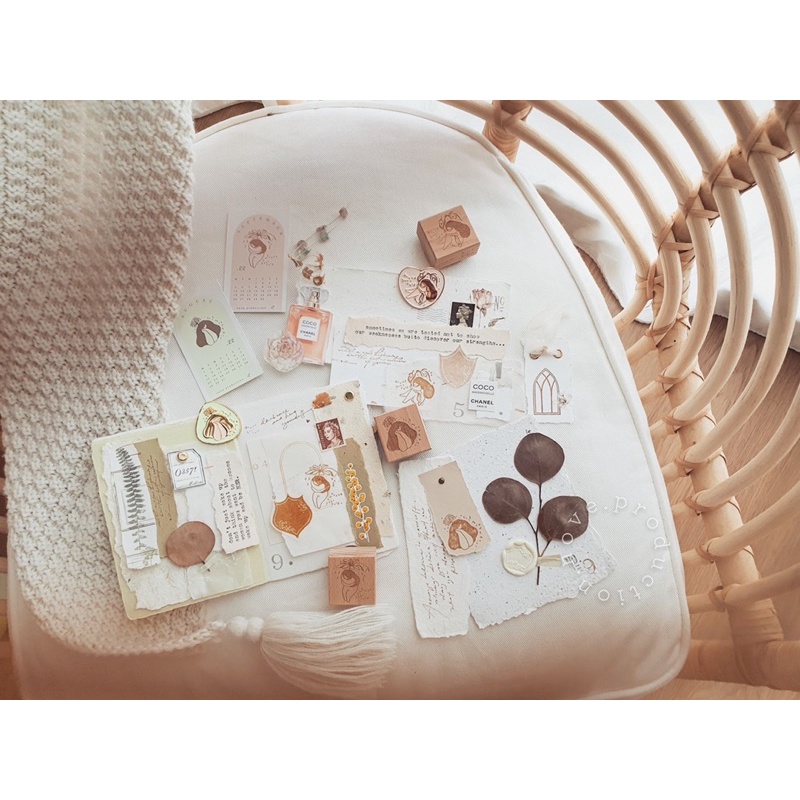 Nove “ Faye “ Collection Rubber Stamp & Paper Clip
