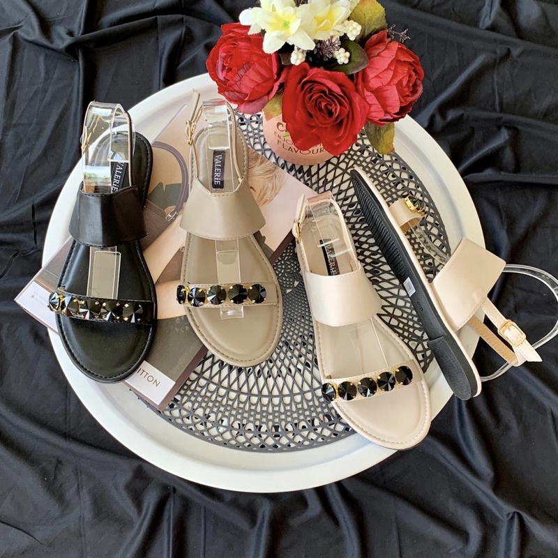 Strappy sandals by Valerie diamond Import high quality fashion shoes sandal wanita tali belakang san