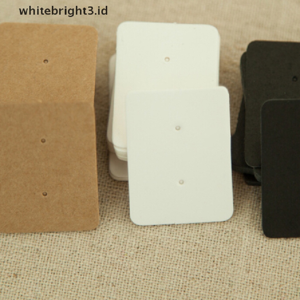 (whitebright3.id) 50pcs Kertas Kraft Gantung Anting Tusuk Untuk Display