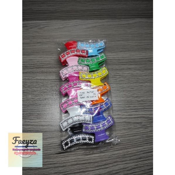 12 pcs jepit rambut salon poni model T mata kw