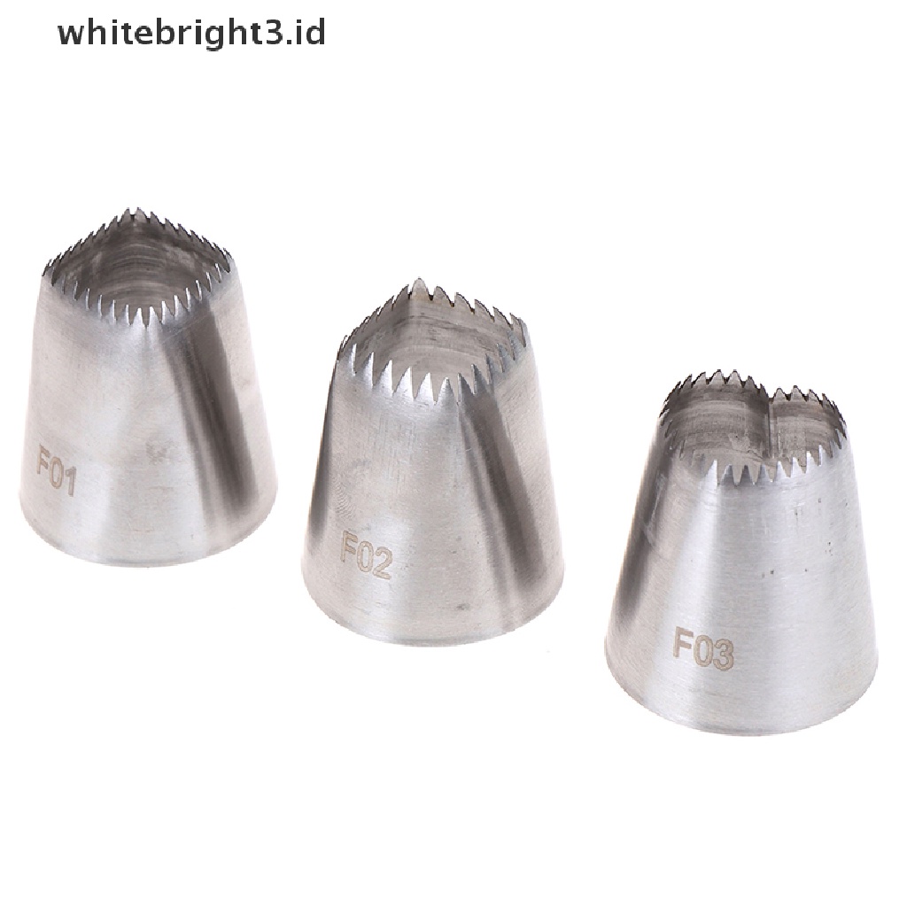 (whitebright3.id) 3pcs / Set Spuit Piping Bentuk Kotak / Hati Untuk Dekorasi Kue / Pastry DIY