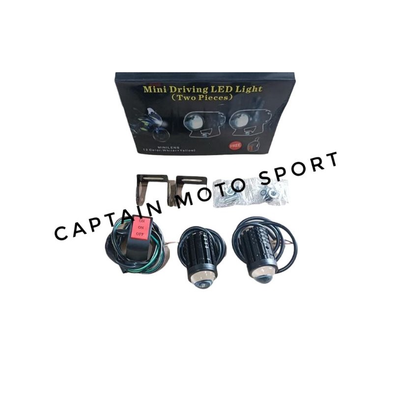 LAMPU TEMBAK LED MINI DRIVING 1 SET PUTIH KUNING LAMPU STROBO