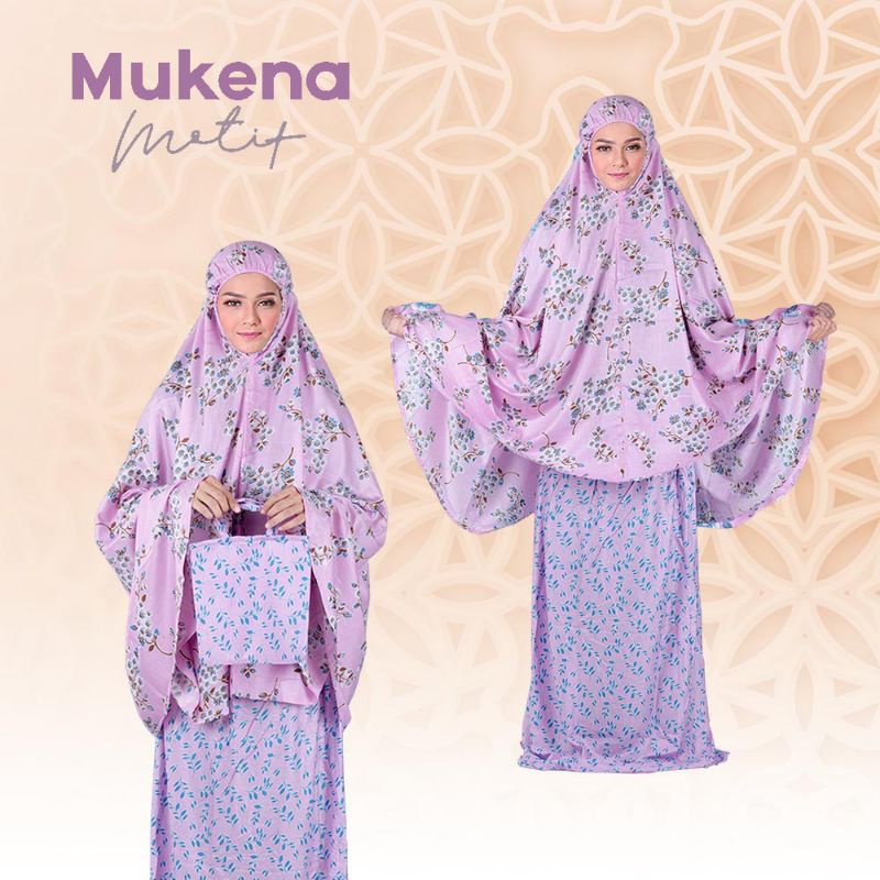 Mukena Sholat Wanita Dewasa Rayon Bali Premium Cantik Adem Ungu Kombinasi