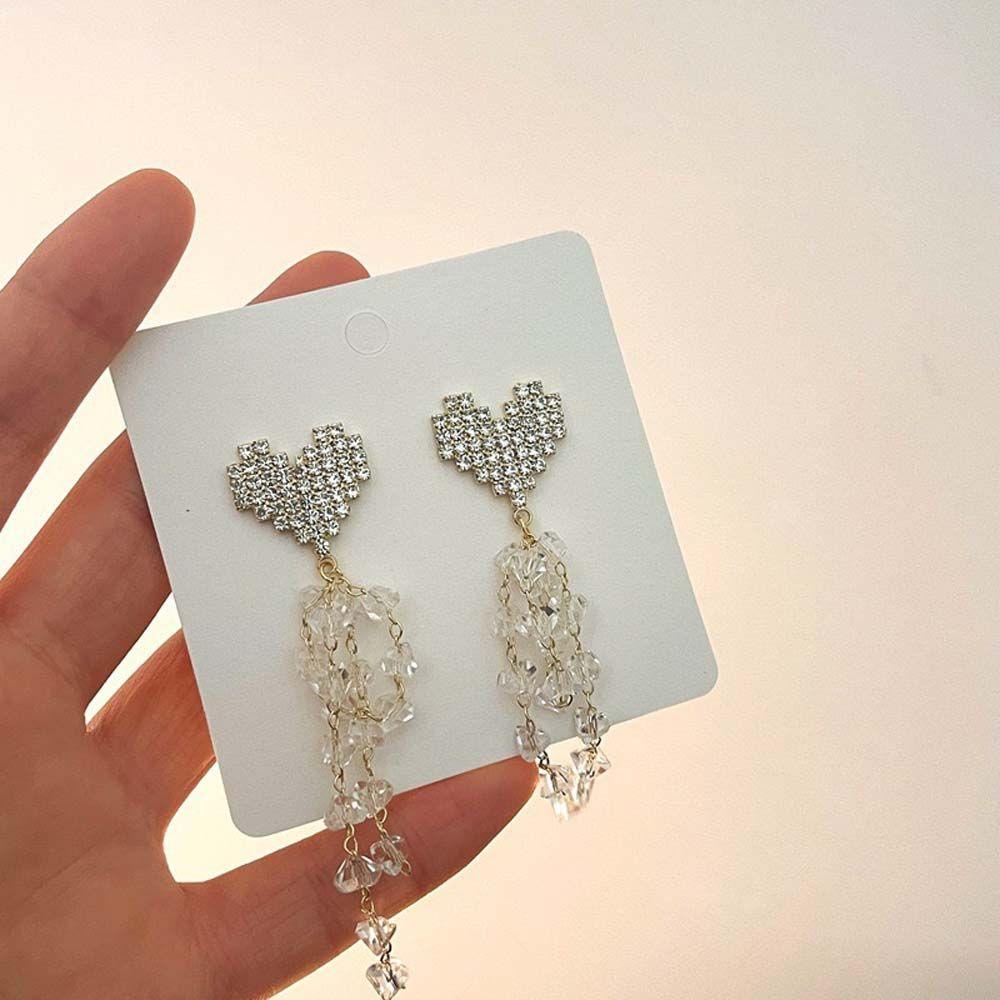 Mxbeauty Menjuntai Anting Trendi Mewah Gadis Hadiah Geometris Berlian Imitasi Kristal Korea Earrings