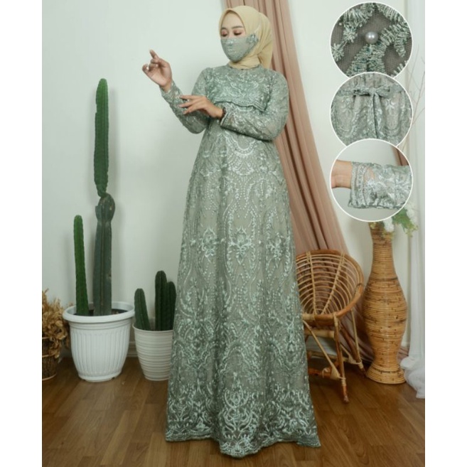 (Realpict) Gamis pesta mewah terbaru/kebaya gamis/kebaya modern/gamis terlaris