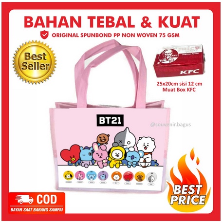 

Tas ultah Souvenir KPOP BTS BT21 Army Pink Ready Stock Jakarta Terlaris Murah BT21