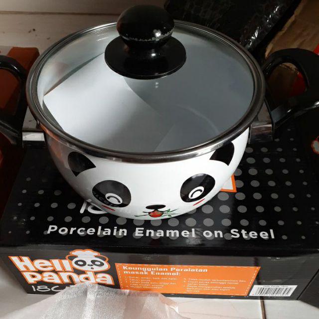 Panci Maspion Hello Panda Enamel Ukuran 18 22 24 Cm Kode Ls Qj Rw