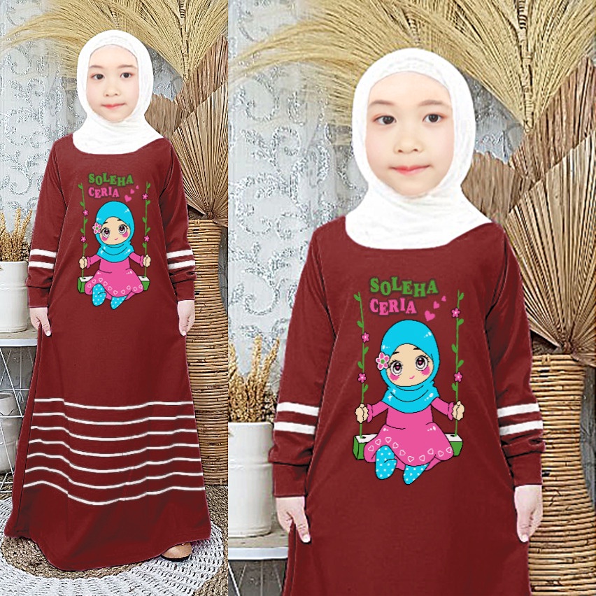 RILLO - CANTIK &amp; SOLEHA GAMIS DRESS ANAK 3-12 TAHUN