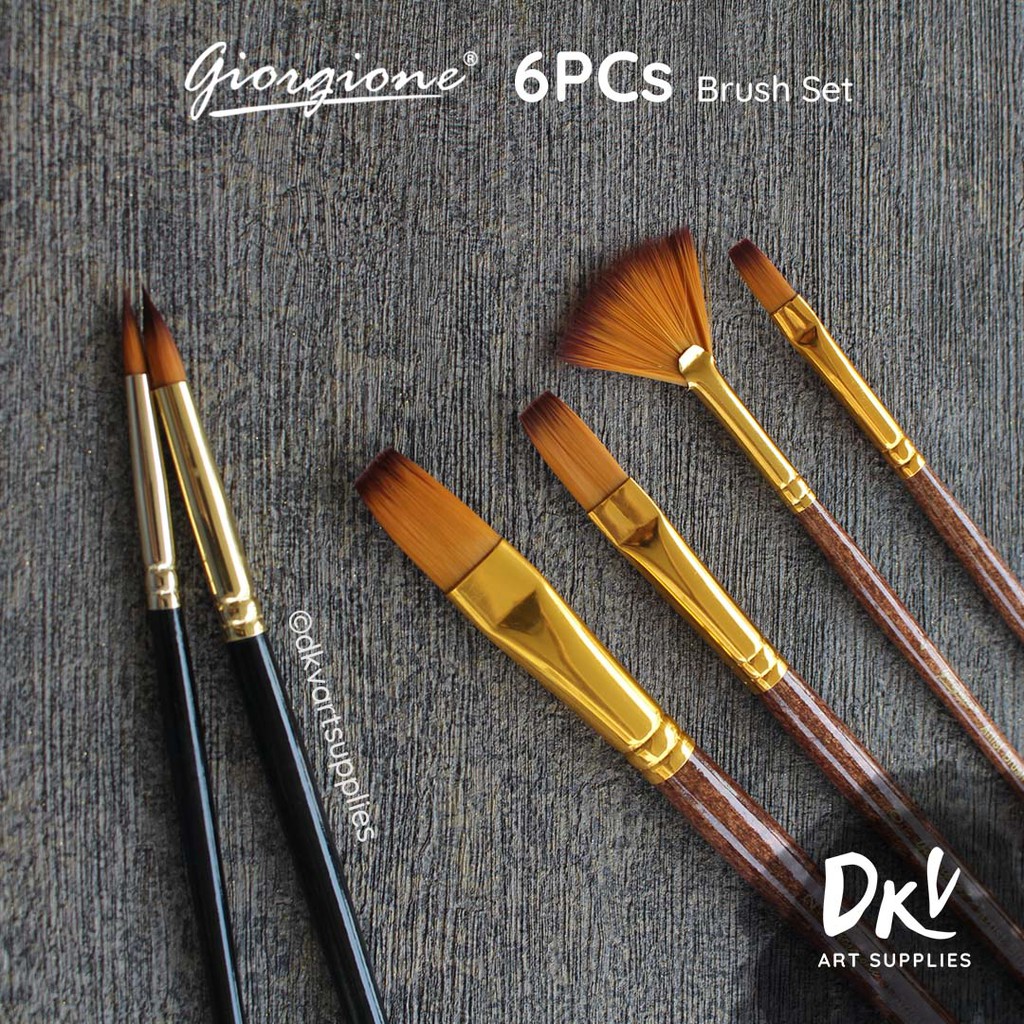 

Giorgione Brush Set 6 pcs G-6030H Kuas Lukis Nylon