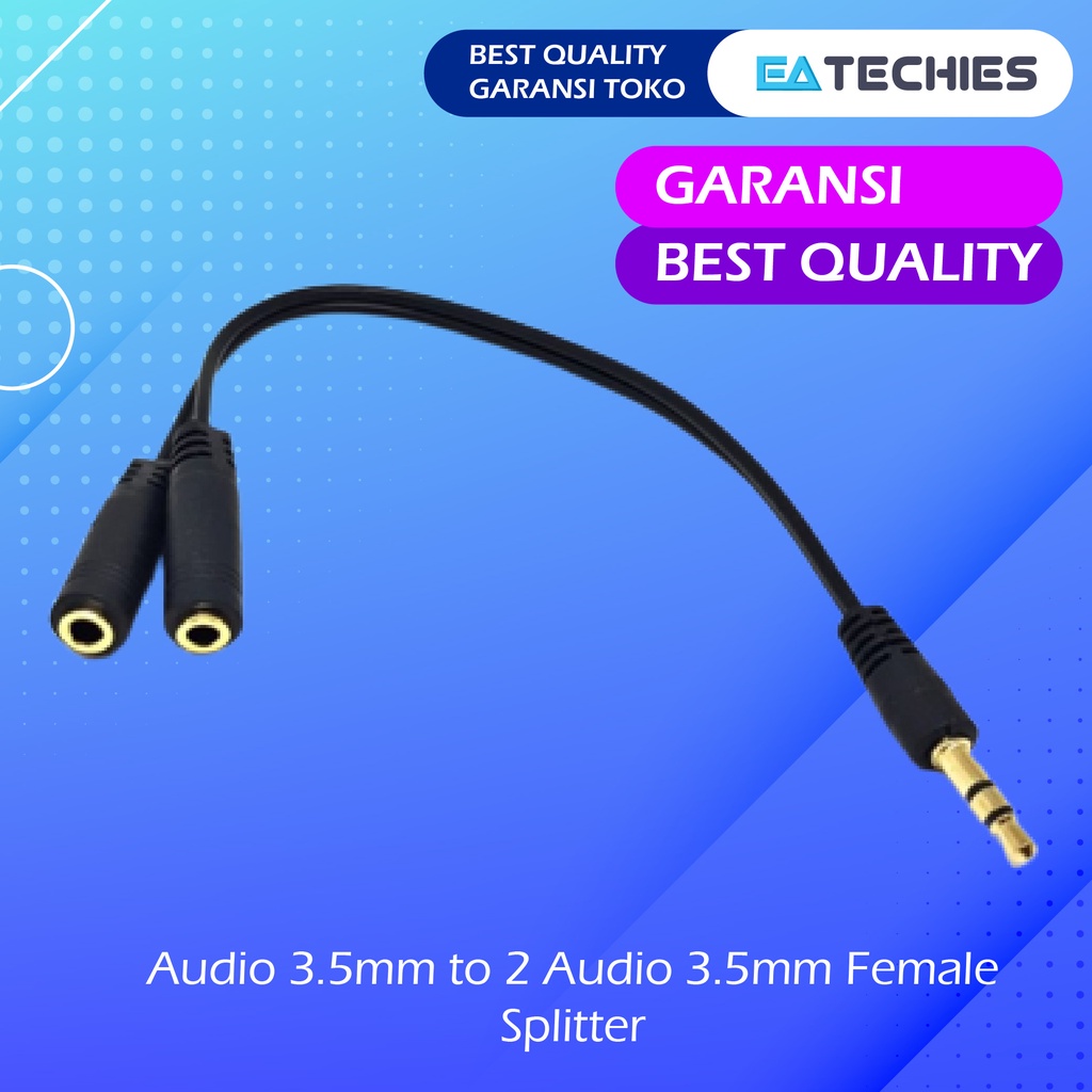 Kabel Audio Jack 3.5MM to 2 Audio 3.5MM Female Audio Splitter