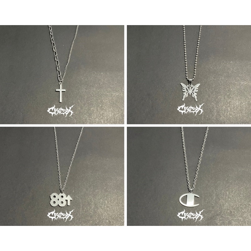 KALUNG SMILE NECKLACE / BILLIE EILISH / CROSS / THUNDER / 88 RISING / MULTILAYER PENDANT NECKLACE / SUN MOON BUTTERFLY NIKE PADLOCK KALUNG RANTAI HIP HOP CHOKER KALUNG LIONTIN STYLE KOREA CHAIN NECKLACE KALUNG SILVER TITANIUM AESTHETIC KALUNG PRIA WANITA