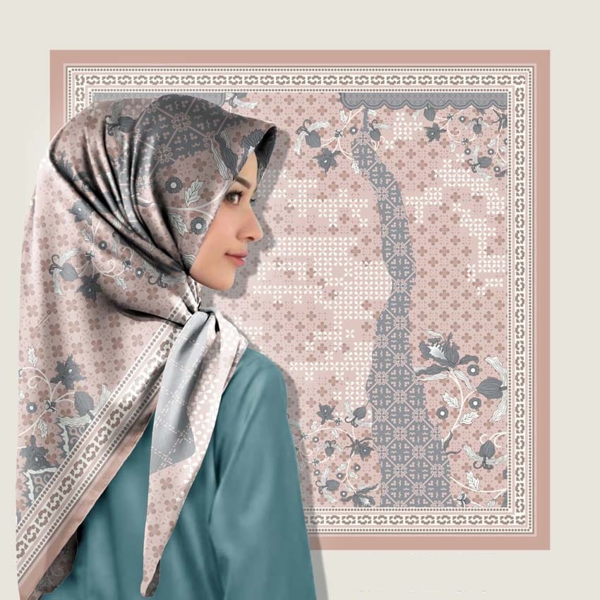 LC 007 Hijab  Printing Motif Laser Cut Shopee Indonesia