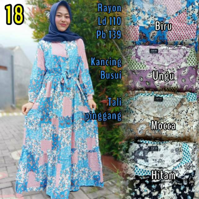Gamis rayon busui free tali panjang