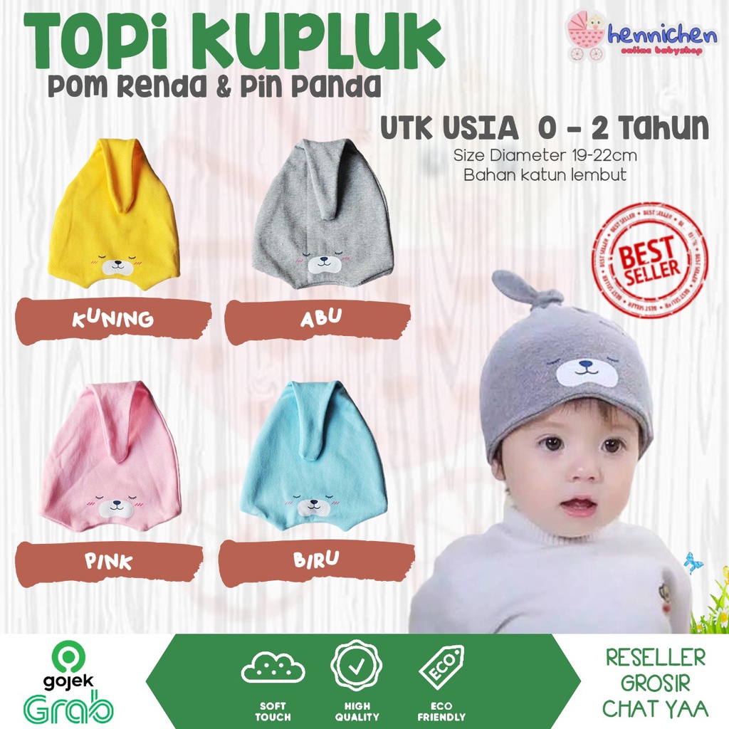 TOPI KUPLUK BAYI DAN ANAK MOTIF LUCU KOREA KATUN LEMBUT IMPORT
