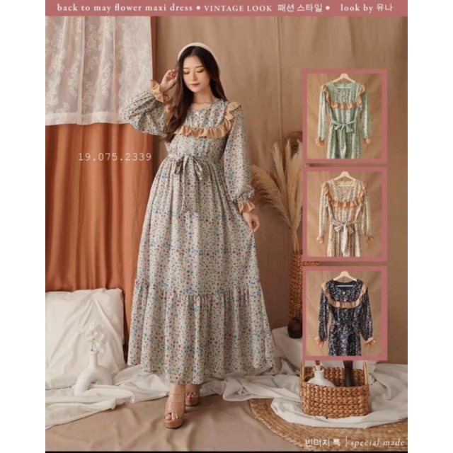 Gamis Lebaran Maxi Yuna Koreana BKK Vintage Yuna Bangkok 075.2339 Ceruty BKK Premium