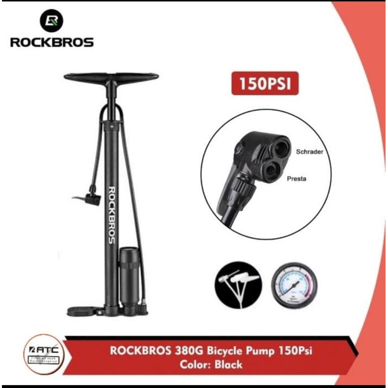 Rockbros 380G Bike Pump 150 psi - Pompa Sepeda MTB Lipat Road bike not GP6532B