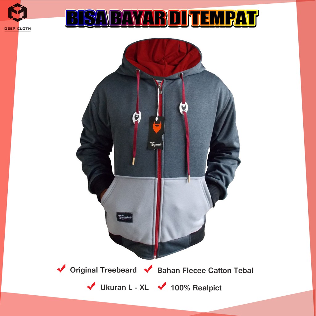 Jaket Pria / Jaket Hoodie Pria Bahan Tebal Original Produk Treebeard - Jacket Hodie Pria Murah COD