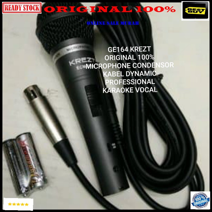 G164 krezt original 100% Mic kabel condenser mik cable condesor microphone karaoke mikrophone vocal vokal peka sensitif audio musik sound system pengeras suara pro sistem profesional panggung dj studio acara pidato G164   PAKAI MIC INI SUARA BIASA BIASA J