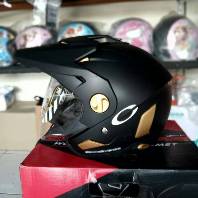 HELM EXCELENT CARGLOSS SEMI CROSS HITAM DOFF
