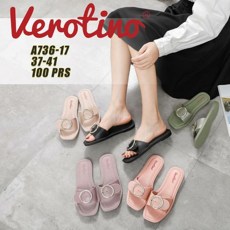 Sandal verotino A736-15 gesper sandal flat jelly wanita motif gesper SANDAL FASHION IMPORT WANITA JE