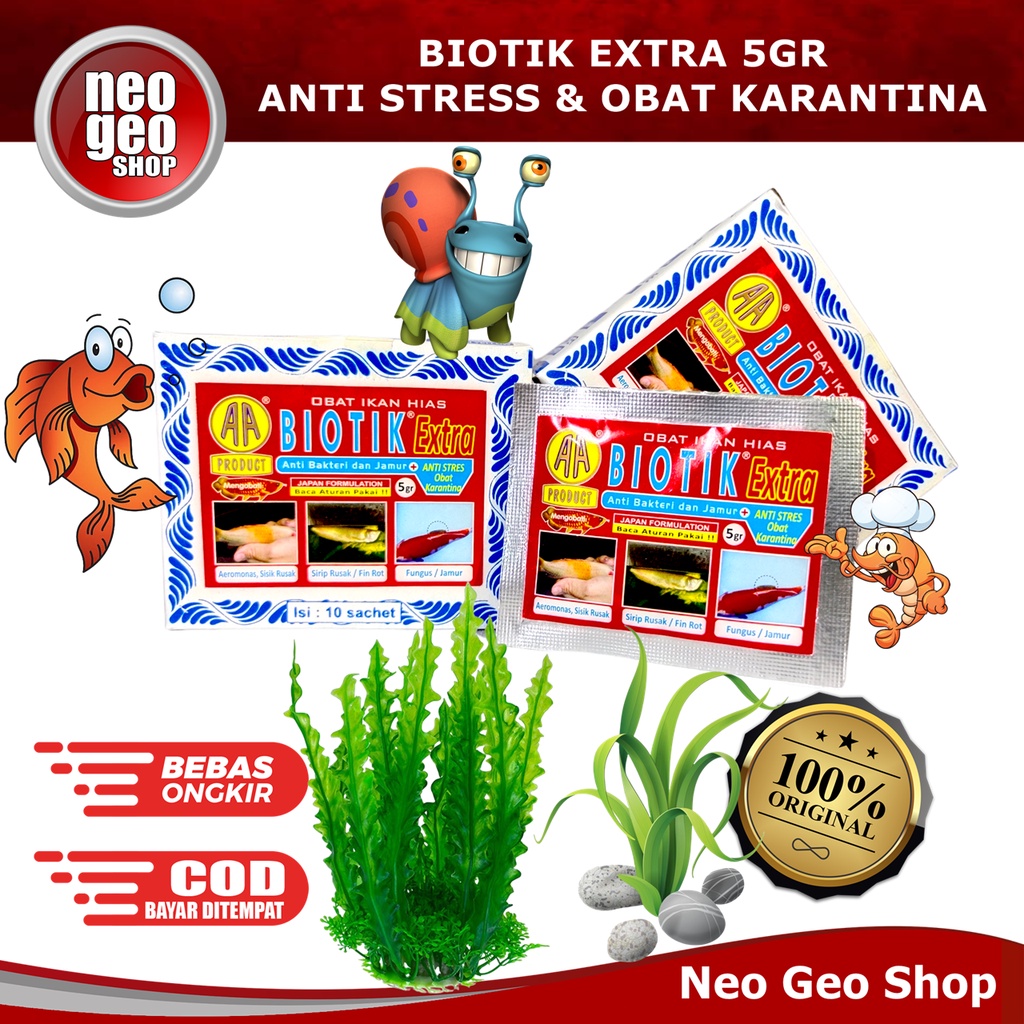 BIOTIK EXTRA Obat Ikan Hias Koi 5g 5gr 5 gr Anti Bakteri dan Jamur