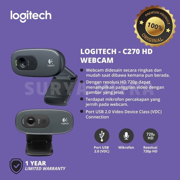 Webcam Logitech C270 / C 270 HD