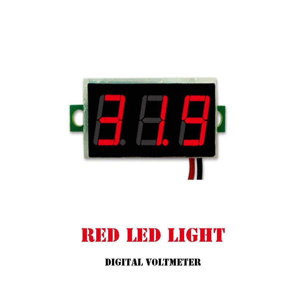 Lanfy Voltmeter Panel Tester Instrumen 3-Digital Motor Mobil Mini DC0-30V 2kabel Display Panel