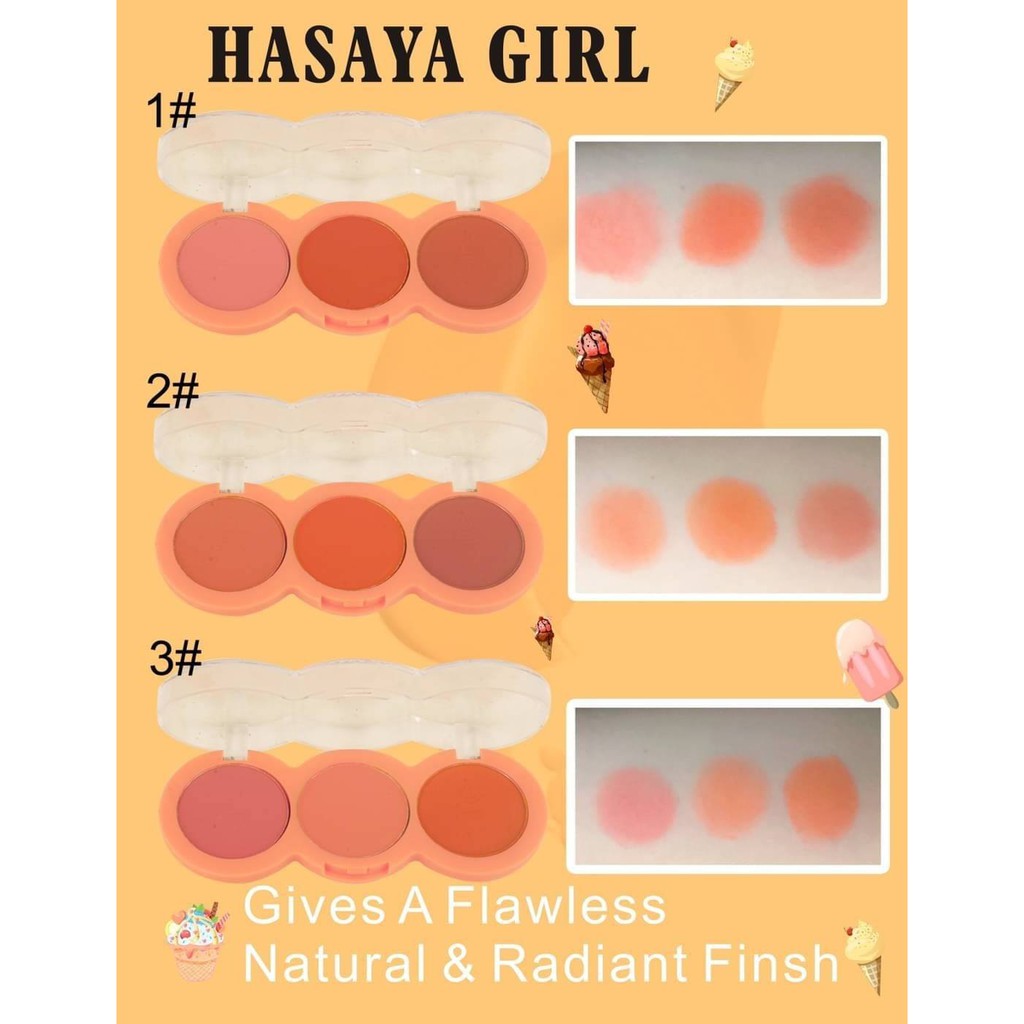 [Per Pc] Blush On 3in1 Hasaya Girl Sweet Cheek Blusher JH-3724