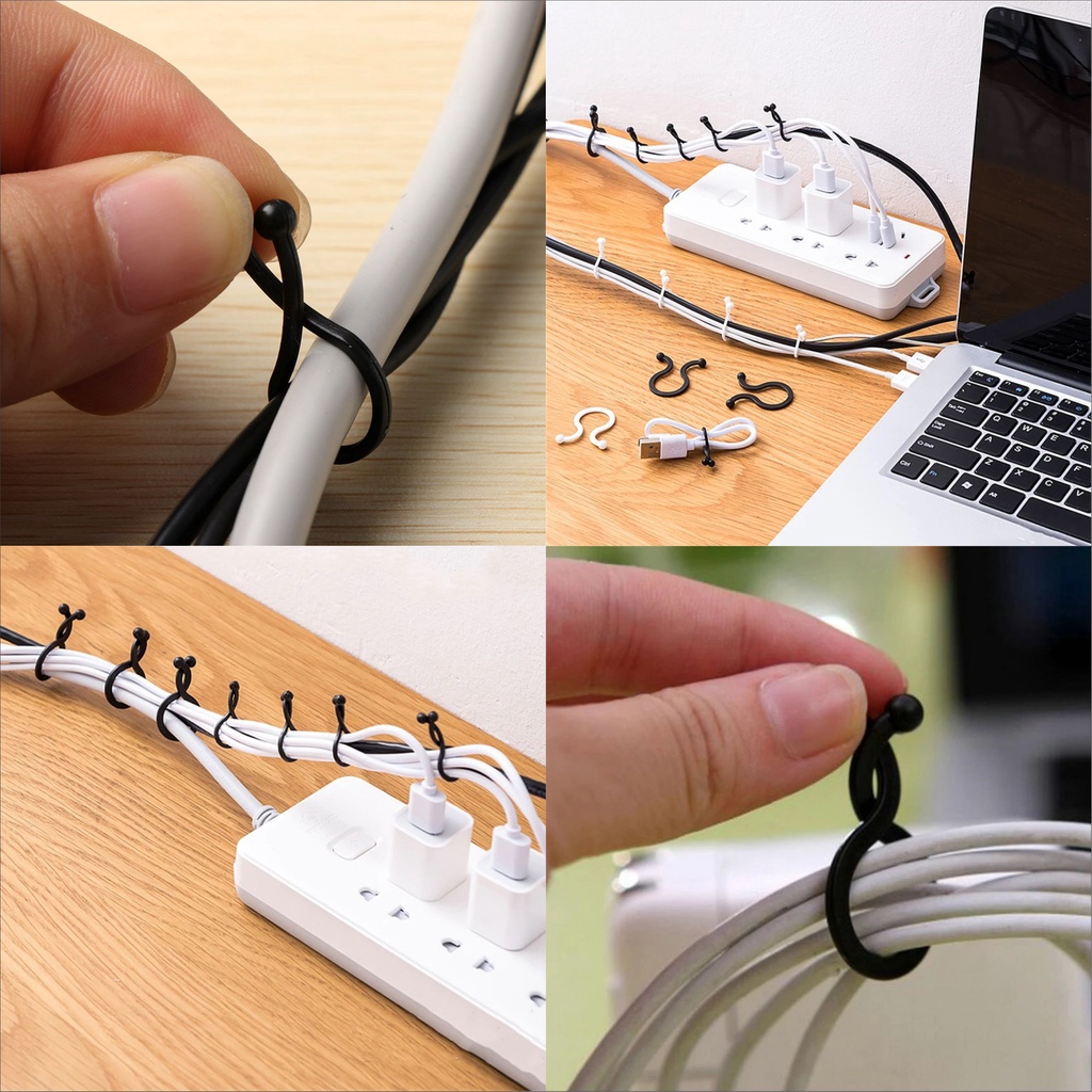 Klip Kabel Organizer Cable Pengikat Kabel Japan Twist Tie Cable lock Clamp Penjepit Kabel Klem Perapih kabel - 20 pcs