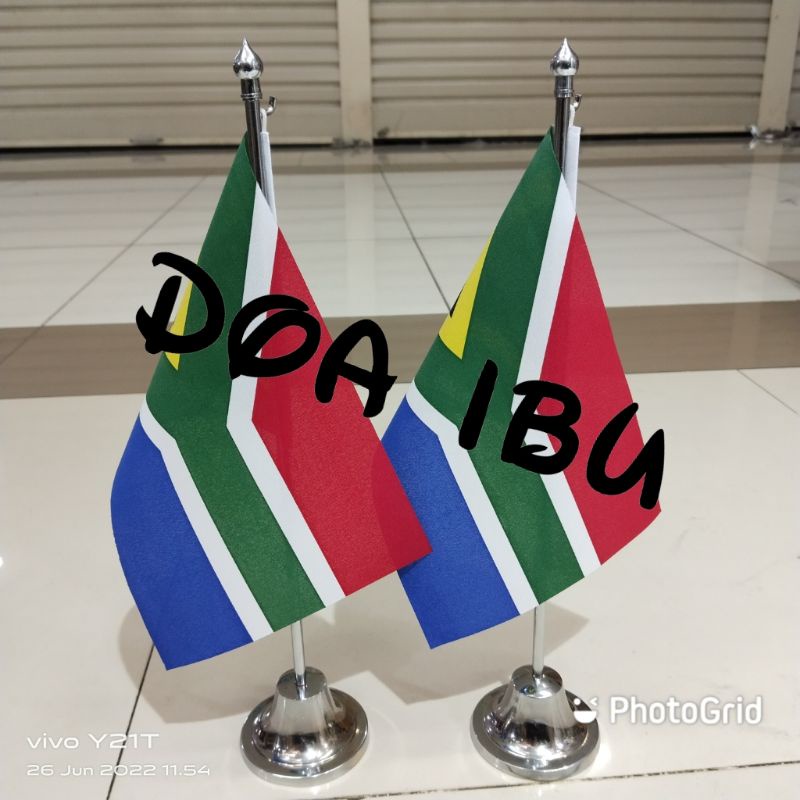 

best seller tiang stenlis meja+bendera AFRIKA SELATAN ready stock