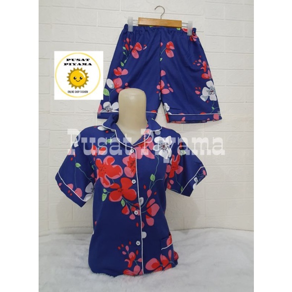 BAJU TIDUR MOTIF COCO DAUN TANGAN PENDEK CELANA PENDEK HP / PIYAMA MOTIF COCO DAUN