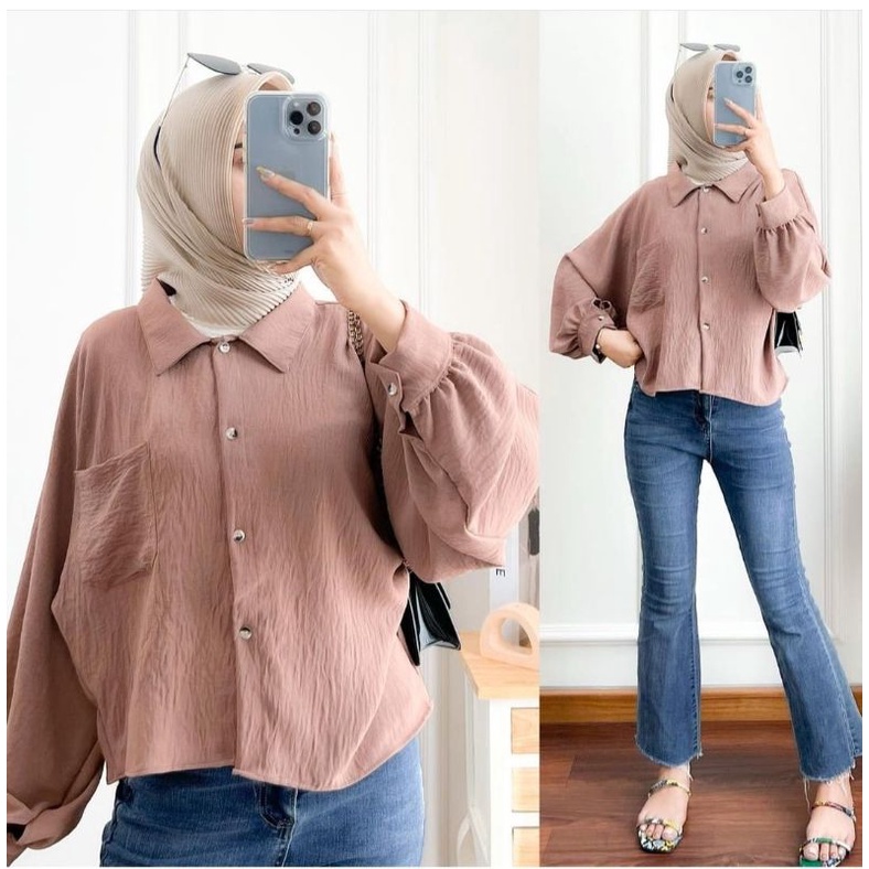 Malvin Crop Blouse Cringkle Airflow