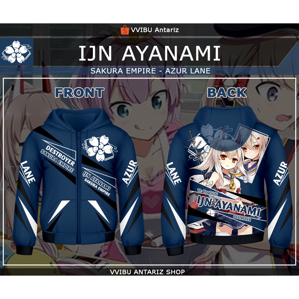 Jaket Hoodie Fullprint Anime Azur Lane IJN Ayanami