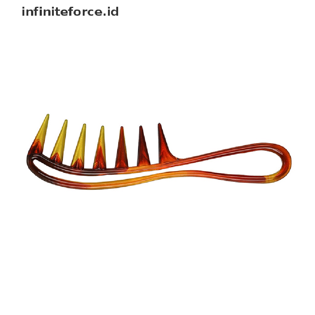 (Infiniteforce.Id) Sisir Rambut Anti Statis Model Gigi Lebar Warna Amber