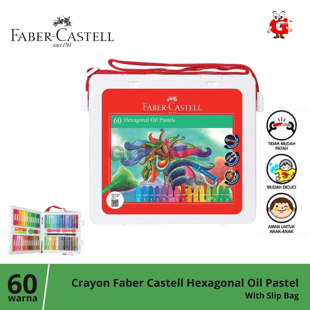 

Crayon / krayon Faber Castell Hexagonal Oil Pastel 60 warna
