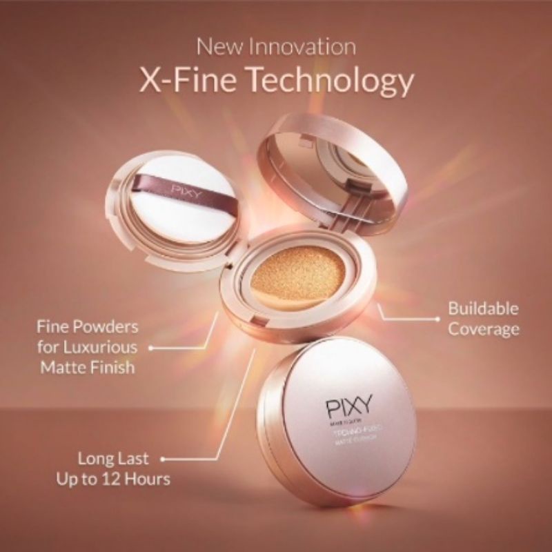 Pixy Make It Glow Techno Fixed Matte Cushion X-Fine Technology SPF 50 PA+++ 15gr