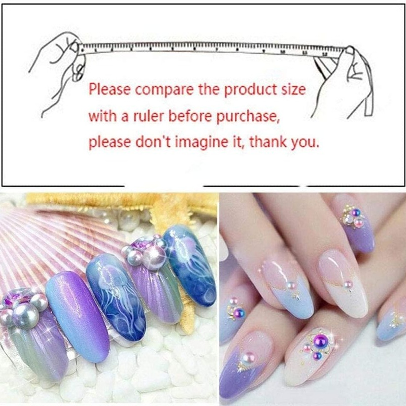 1pc Manik-Manik Mutiara Imitasi Bahan Resin Tanpa Lubang Warna-Warni Untuk Dekorasi Nail Art