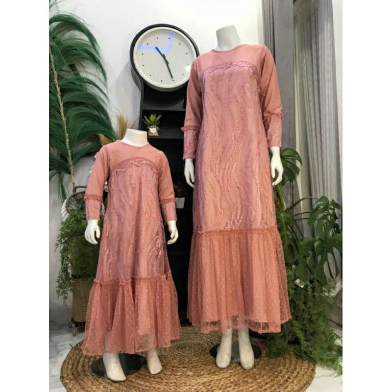 GAMIS BRUKAT TILE DOT COUPLE IBU DAN ANAK