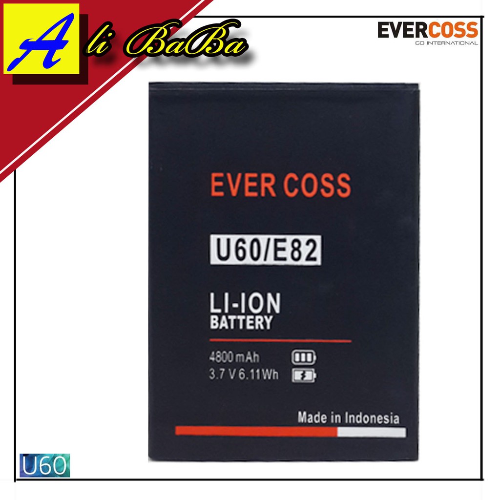 Baterai Handphone Evercoss U60 E82 Double Power Evercoss Batre HP Cross U60 Battery Evercoss E82