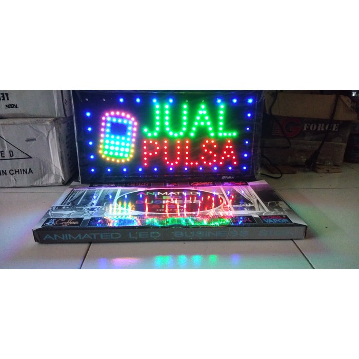 Lampu Papan Led JUAL PULSA penglaris Toko/Counter pulsa biar meriah