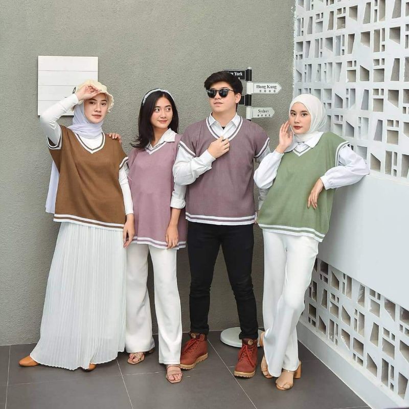 Sweater VEST HANIFAH l Atasan Wanita l Pakaian Rajut Wanita l Rompi Rajut Wanita l Rajut Outwear