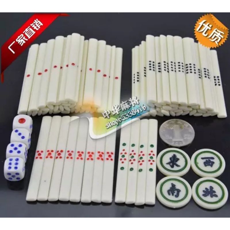 Riichi Mahjong Jepang Tenbou Poin Point Stick Indikator Wind dan Dadu Plastik