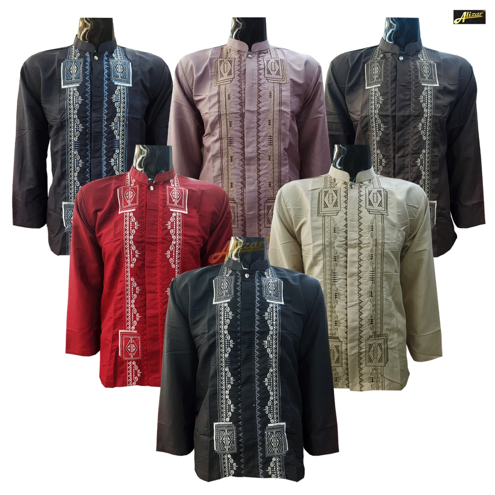 Baju Koko Baju Koko Pria Lengan Panjang, Kemeja Koko Pria Dewasa Lengan Panjang,Koko Bordir Lengan P