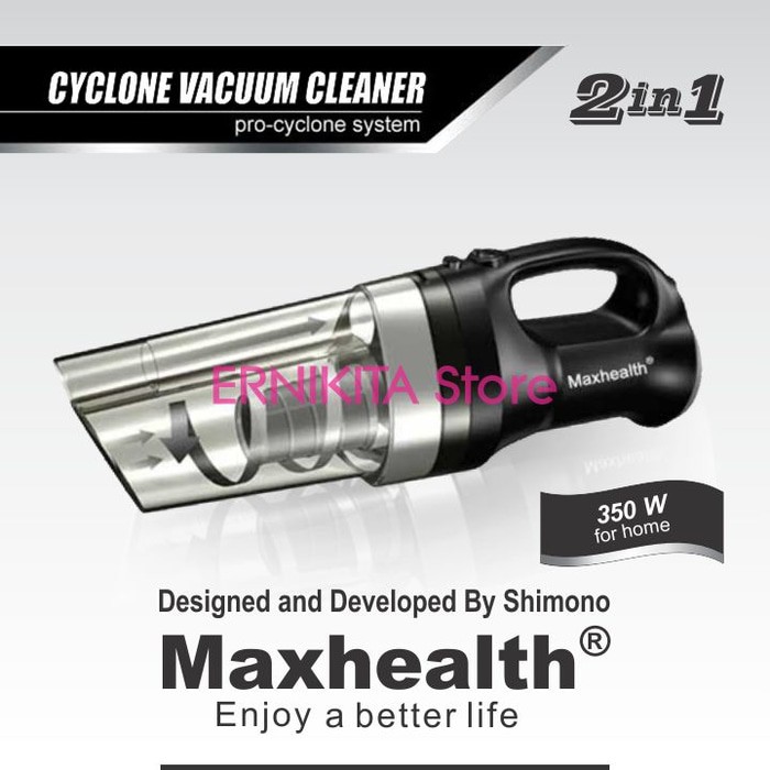 Vakum Cleaner Maxhealth 2 in 1 Penghisap Debu & Blower, Hijau/Merah/Hitam, Kapasitas Besar