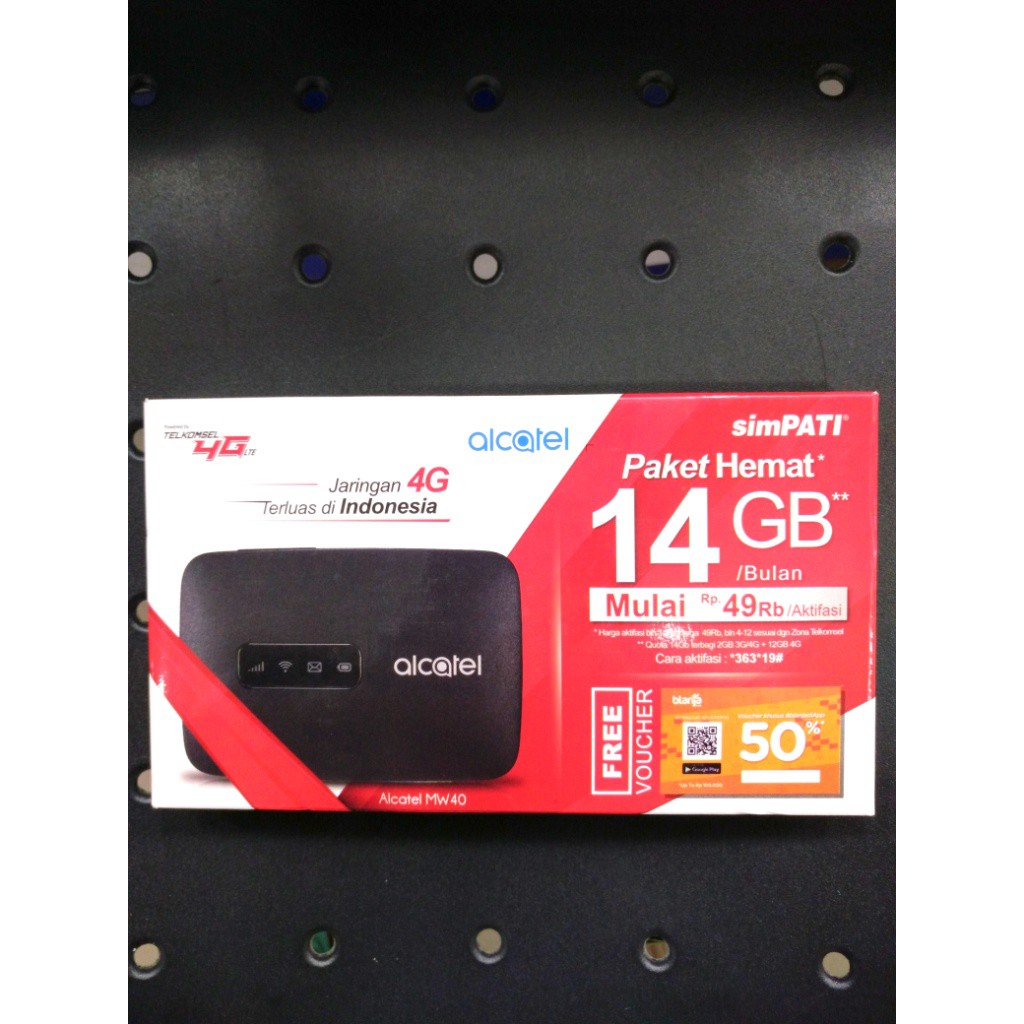 MODEM MIFI ALCATEL MW40 + T-SEL 1 BLN