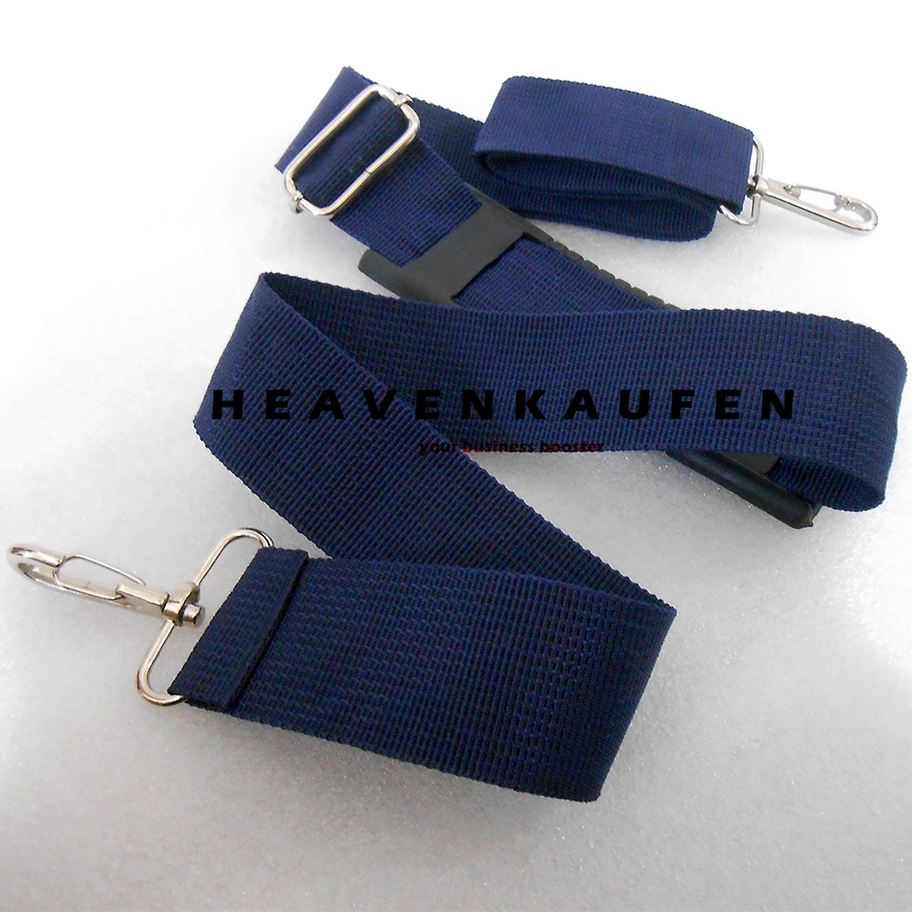 Strap Tas Tali Selempang Tas Pria Lebar 3,8 cm Warna Biru Navy Dongker Kait Besi Silver